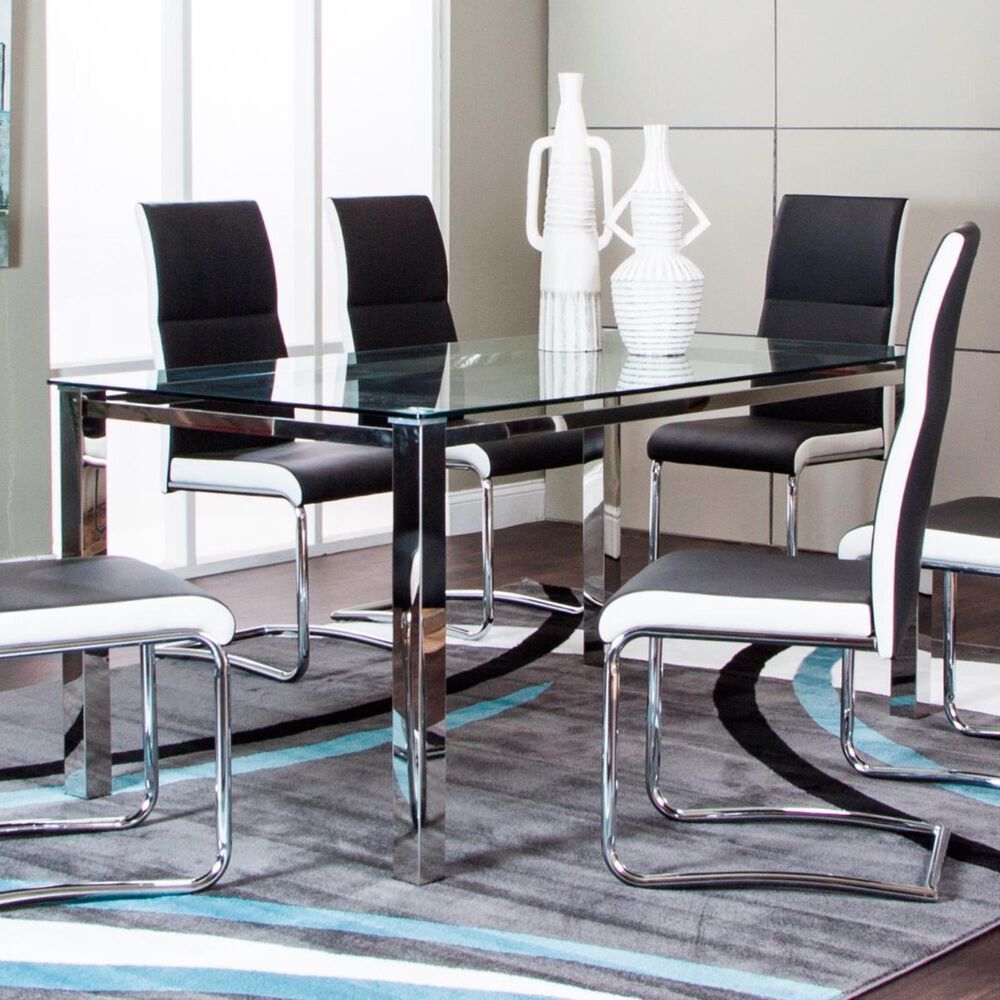 Penny Lane Skyline Dining Table in Chrome - Table Only, , large