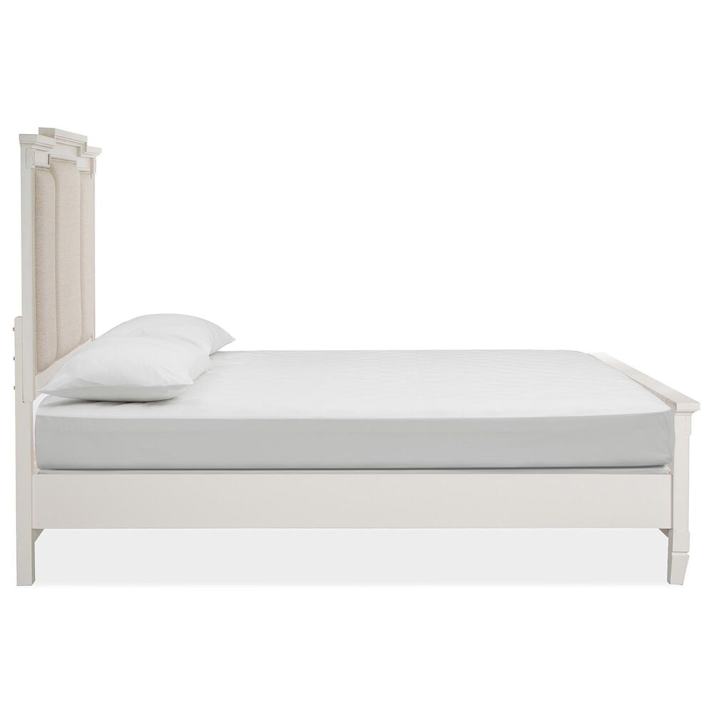 Nicolette Home Willowbrook Queen Panel Bed with Upholstered Headboard in Egg Shell White, , large