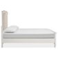 Nicolette Home Willowbrook Queen Panel Bed with Upholstered Headboard in Egg Shell White, , large