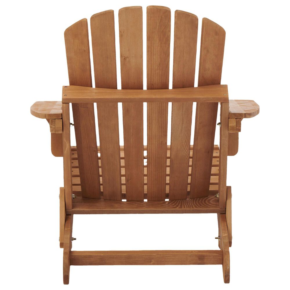 Hearth and Haven Outdoor Folding Adirondack Chair with Seat Board in Light Brown, , large
