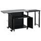 Hearth and Haven Outdoor Kitchen Island Cart with Dual Expandable Stainless Steel Tabletops in Black, , large