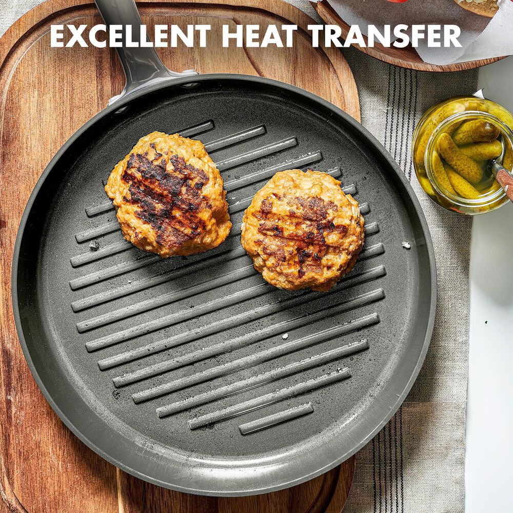 Green Pan Chatham 11" Round Grill Pan in Grey, , large