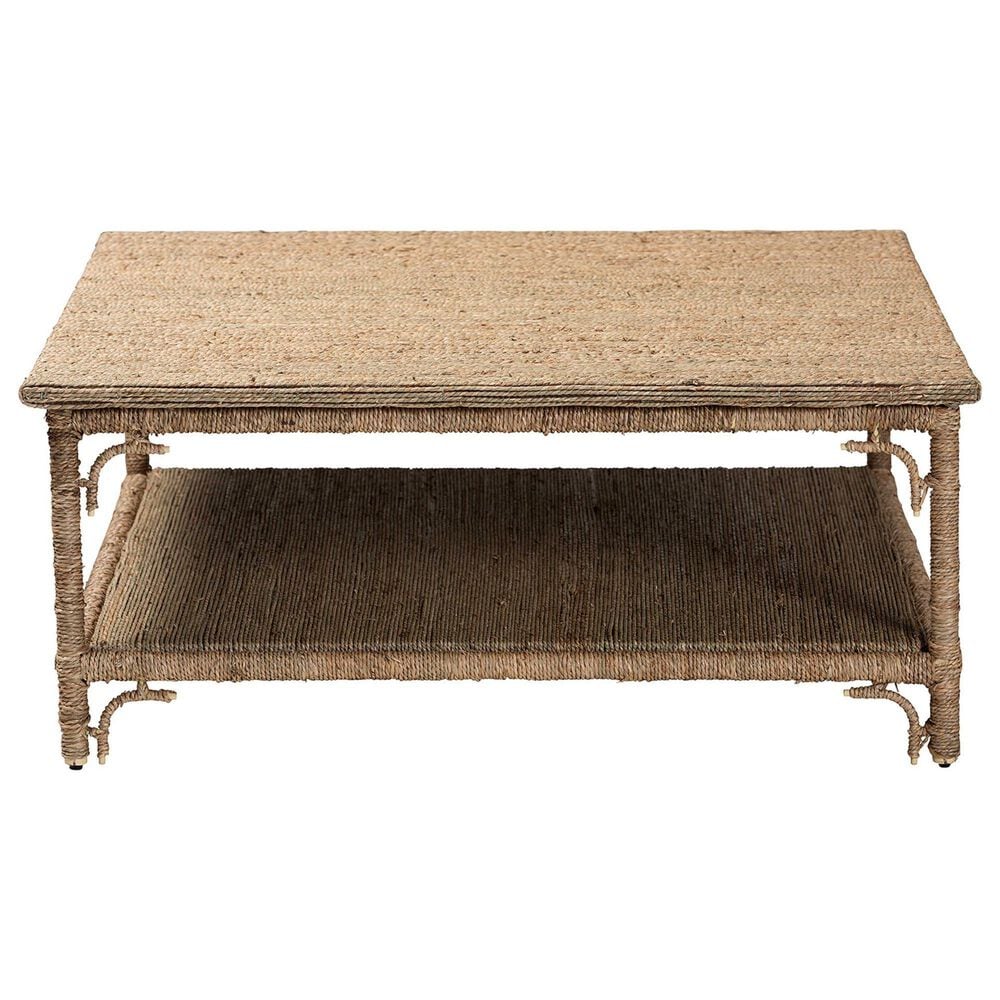 Baxton Studio Ganit Square Coffee Table in Natural Brown, , large