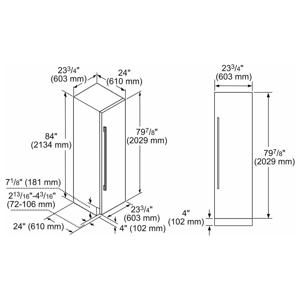Thermador 24&quot; Built-In Refrigerator Columns in Stainless Steel, , large