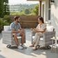 HOMLUX 10-Piece Outdoor Patio Wicker Sectional Furniture Set in Beige, , large