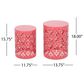 Hearth and Haven Outdoor End Table with Floral Pattern in Coral (Set of 2), , large
