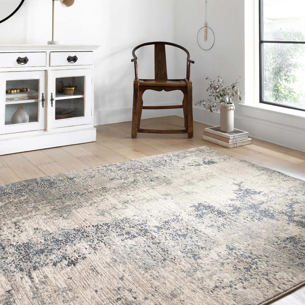 Loloi II Teagan TEA-07 5&#39;3&quot; x 7&#39;6&quot; Natural and Denim Area Rug, , large
