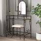 Linon Home Decor Clarisse Vanity with Stool in Bronze, , large