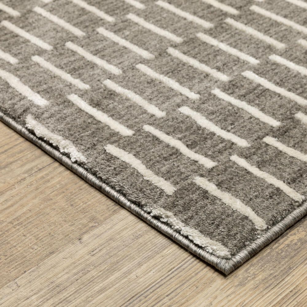 Oriental Weavers Oliver Charcoal and Beige 2'3" x 7'6" Runner, , large