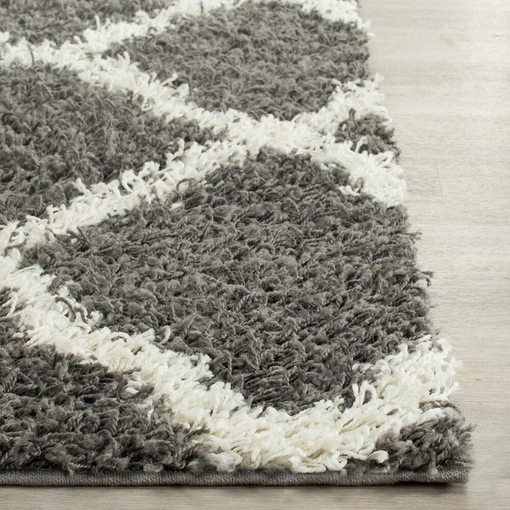 Safavieh Dallas Shag SGD257A-212 2&#39;3&quot; x 12&#39; Dark Grey/Ivory Runner, , large