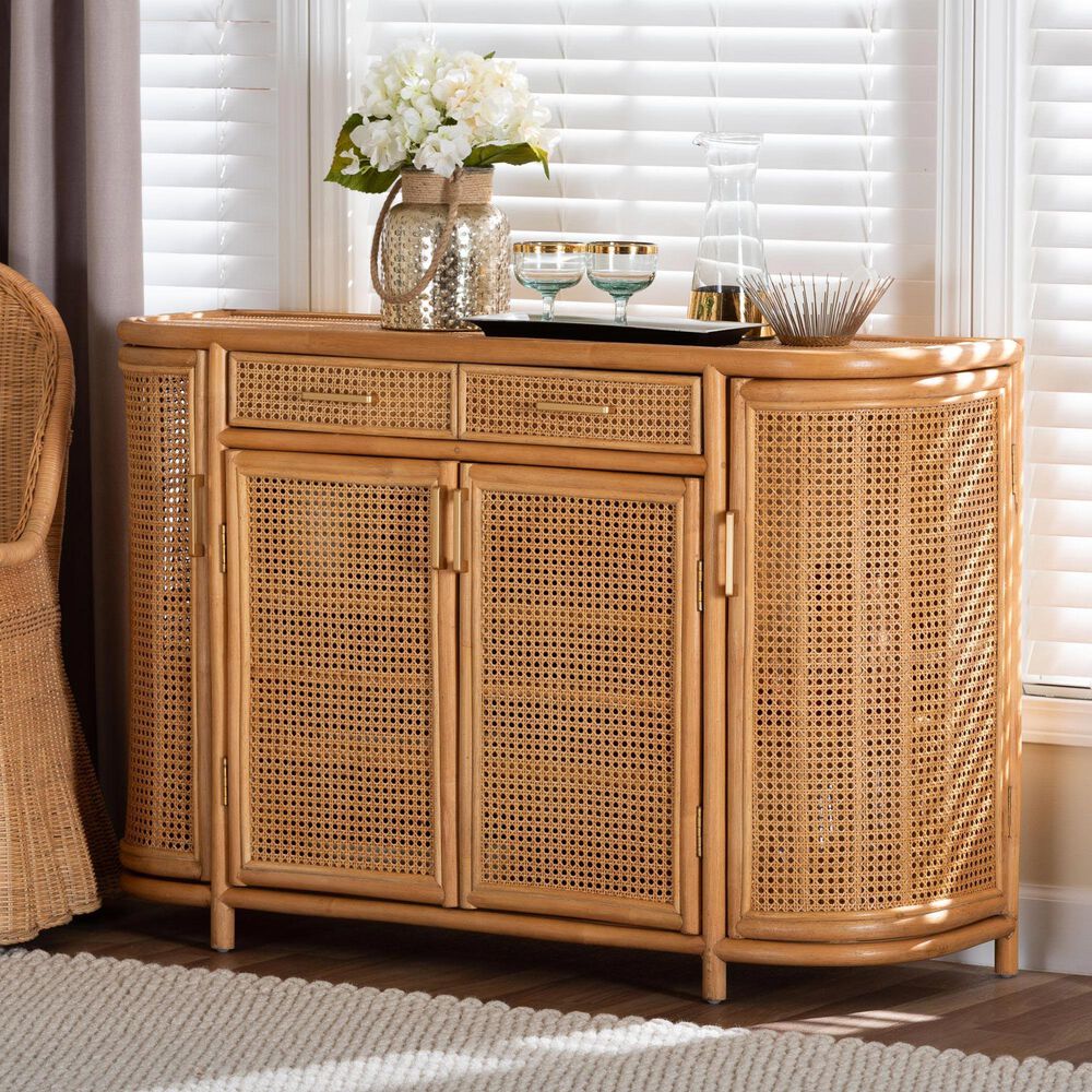 Baxton Studio McKenna 2-Drawer Sideboard in Light Honey, , large