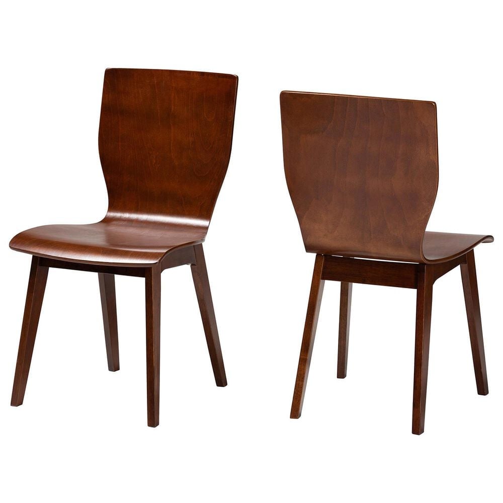 Baxton Studio Elsa Side Chair in Dark Walnut (Set of 2), , large