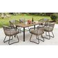 Hearth and Haven Outdoor Rectangular Dining Table with Umbrella Hole in Yellow - Table Only, , large