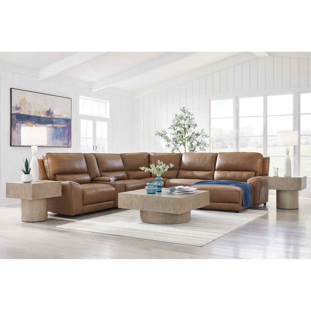Ashley DeepWakes 6-Piece Power Right-Facing Sectional with Chaise in Caramel, , large