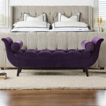 Jennifer Taylor Home Alma Tufted Flared Arm Entryway Bench in Purple, , large