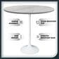 Leisuremod Verve 36" Round Bar Height Dining Table with Resin Top in White - Table Only, , large