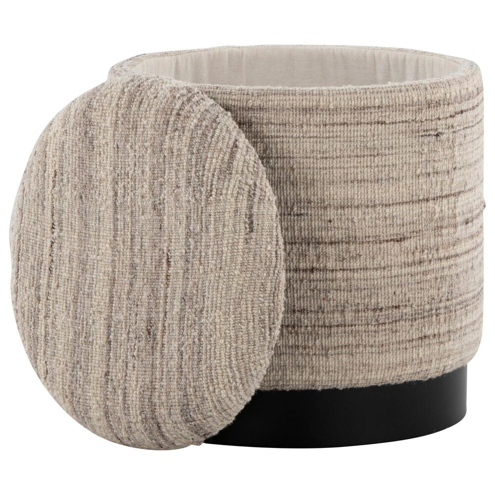LumiSource Tahoe 18" Band Storage Ottoman in Cream, , large