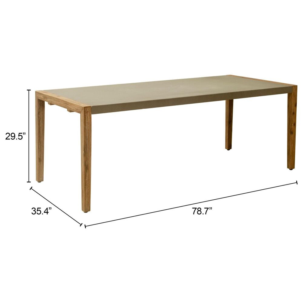 Zuo Modern Kata Outdoor Dining Table in Gray and Brown - Table Only, , large