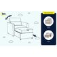 Lifestyle Solutions Conley Convertible Chair in Light Grey, , large