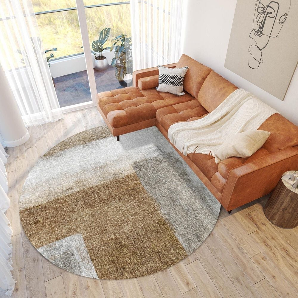 Dalyn Rug Company Boca BO1 Brown 8&#39; Round Area Rug, , large