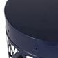 Hearth and Haven Cylindrical-Shaped Iron Patio End Table in Navy Blue (Set of 2), , large