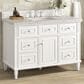 James Martin Vanities Lorelai 48" Single Vanity in Bright White with 3 cm Eternal Jasmine Pearl Quartz Top, , large