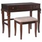 Linon Home Decor Angela Vanity with Stool in Walnut, , large