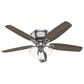 Hunter Builder Low Profile 52" Ceiling Fan with Lights in Brushed Nickel, , large