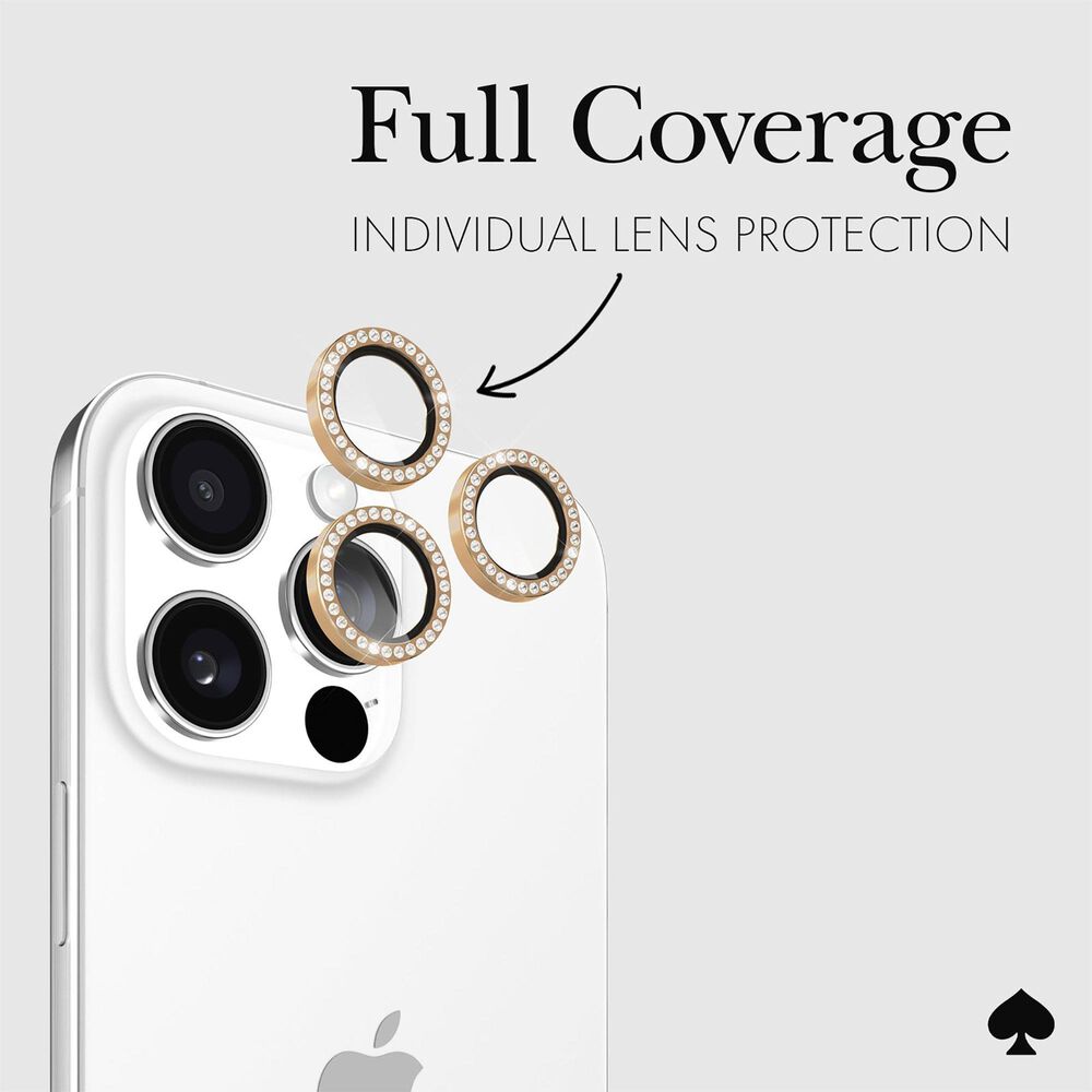 Kate Spade Aluminum Ring Lens Protector for iPhone 16 Pro / iPhone16 Pro Max in Stone, , large