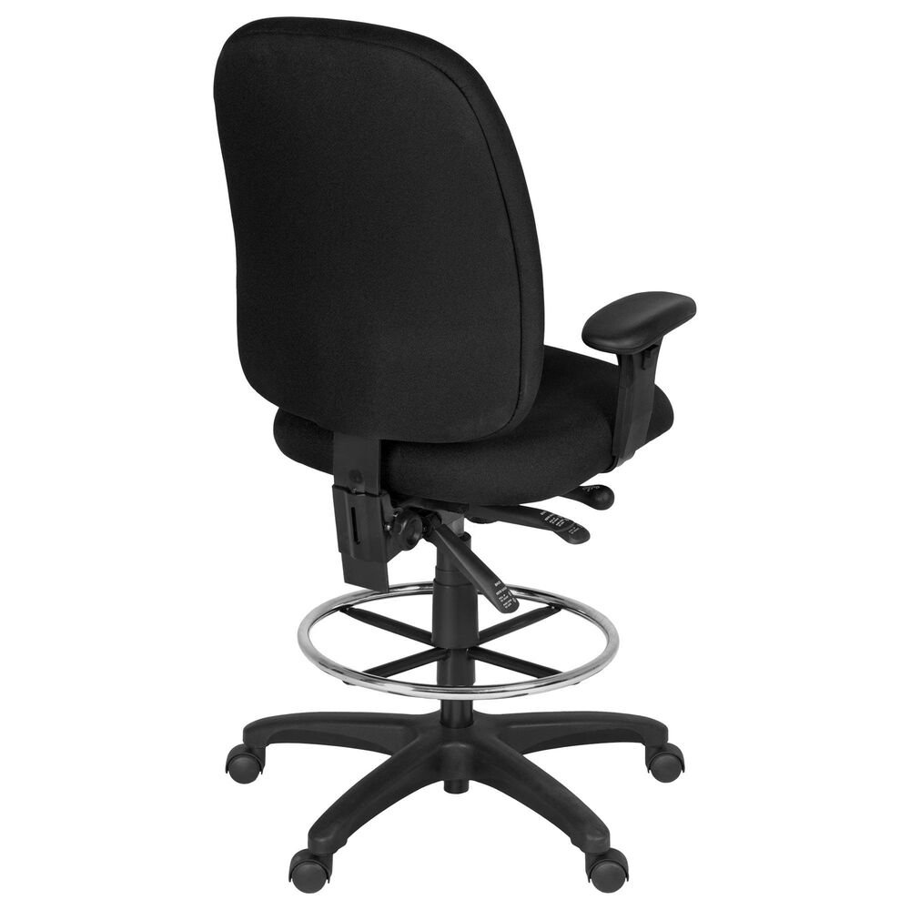 Regency Global Sourcing Comfort Series Multifunctional Swivel Computer Task Chair with Adjustable Arms and Drafting Kit in Black, , large