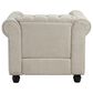 Morden Fort Chesterfield 2-Piece Stationary Linen Chair and Sofa Set in Beige, , large
