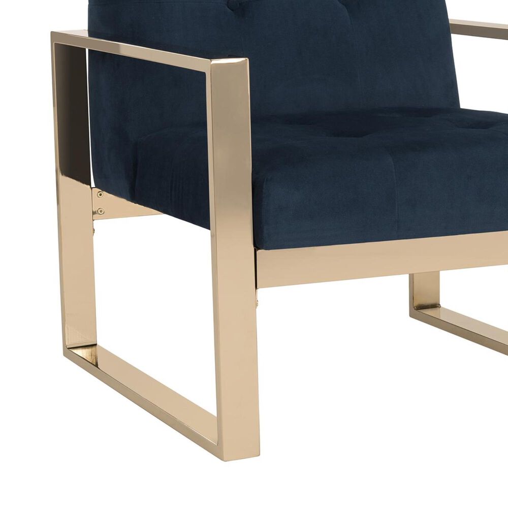 Safavieh Vasco Accent Chair in Navy Velvet, , large