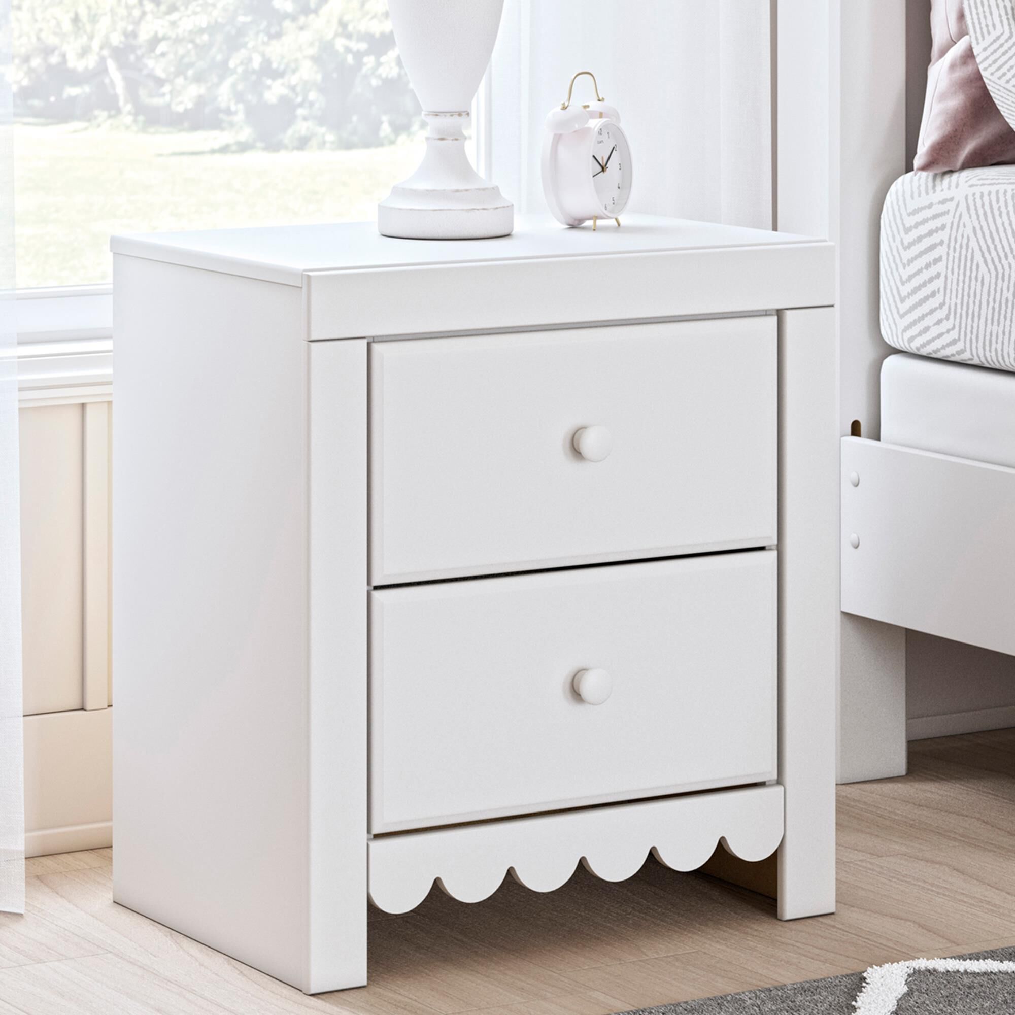 Ashley Mollviney 2-Drawer Nightstand in Matte White