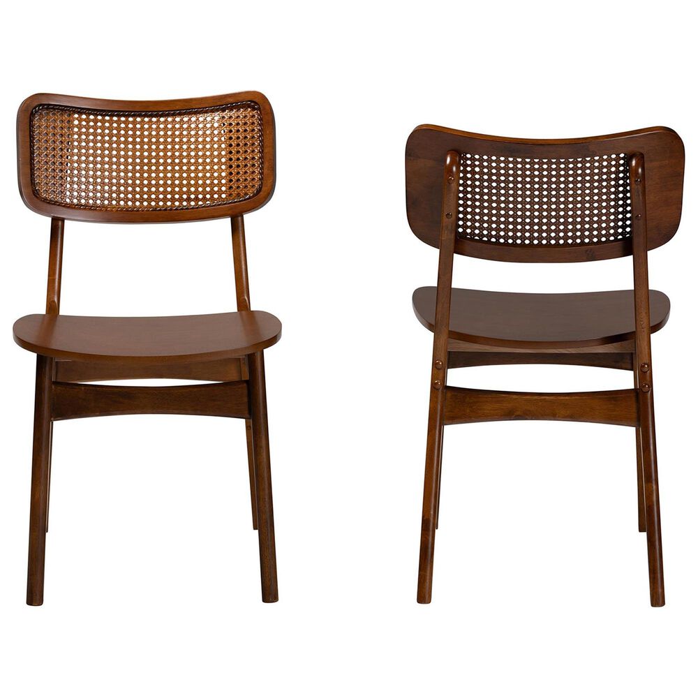 Baxton Studio Tafari Side Chair in Walnut Brown and Light Brown (Set of 2), , large