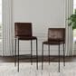 Classic Home Mayer Counter Stool Truffle Brown Leather in Black, , large