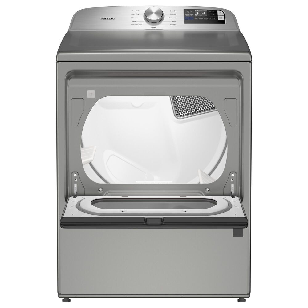 Maytag 7.4 Cu. Ft. Smart Front Load Gas Dryer with Extra Power in Classic Silver, , large