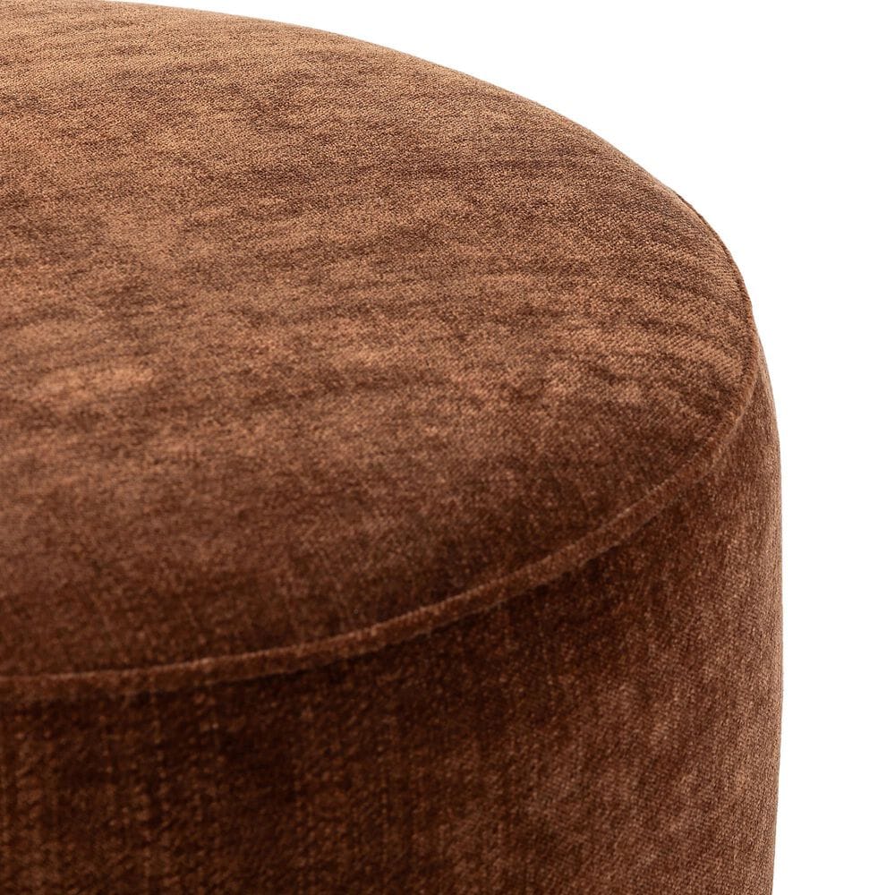 Four Hands Zena 18&quot; Round Ottoman in Altair Sienna, , large