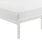 Hearth and Haven Eastern King Platform Bed with Faux Cane Panel Headboard in White, , large