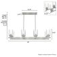 Hunter Hartland 8-Light Linear Chandelier in Brushed Nickel, , large