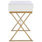 Linon Home Decor Campaign 2-Drawer Desk in White and Gold, , large