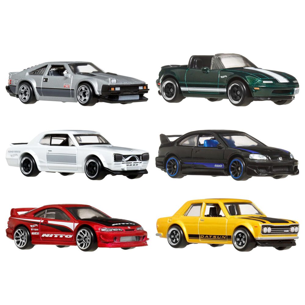 Hot Wheels Toy Cars 1:64 Scale Japanese Multipack Vehicles in Multicolor &#40;Set of 6&#41;, , large