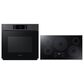Samsung Bespoke 30" Single Electric Wall Oven with Convection in Black & 36" Electric Cooktop in Stainless Steel, , large