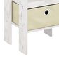 HOMLUX USB and Type-C Port Charging Station End Table with Ivory Storage Bin in Marble White, , large