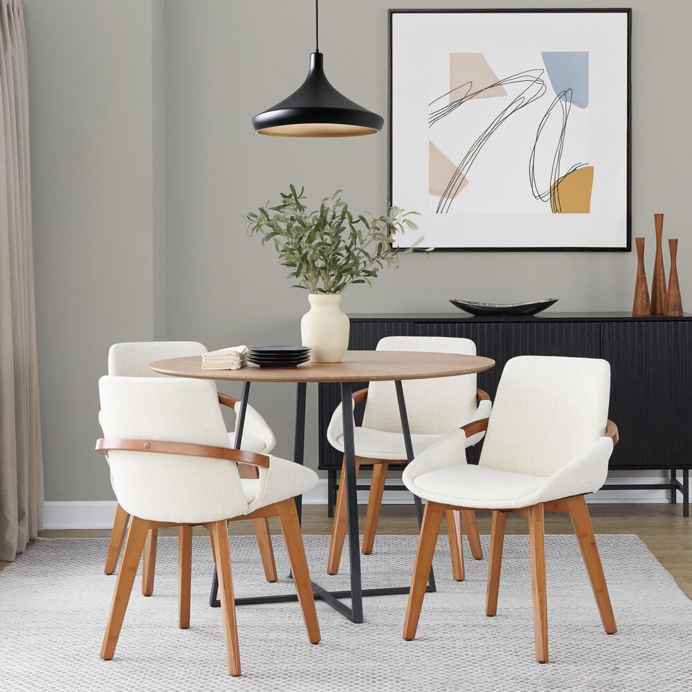 LumiSource Cosmo Accent Chair with Fabric Cushion in Cream, , large