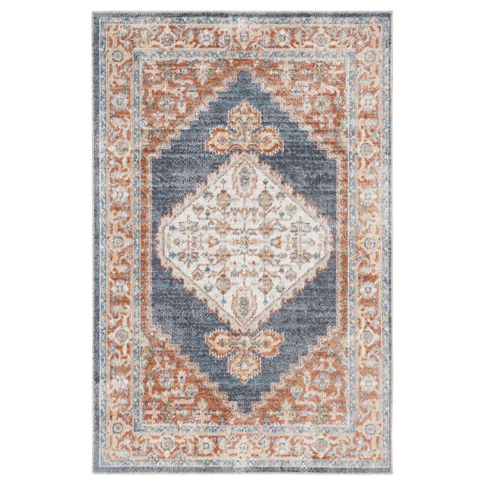 Nourison Astra Machine Washable ASW11 3"3" x 5" Denim and Multicolor Area Rug, , large