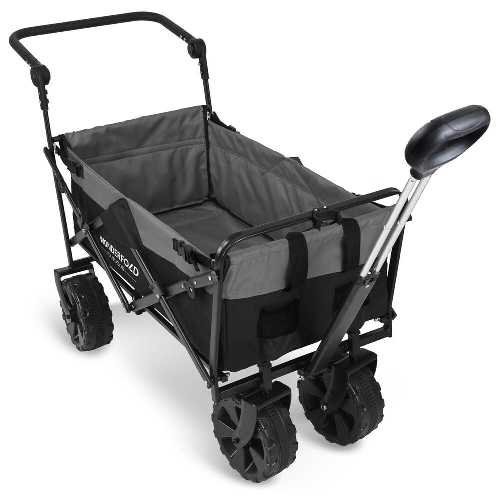 Wonderfold Utility Push and Pull Folding Wagon in Black and Gray, , large