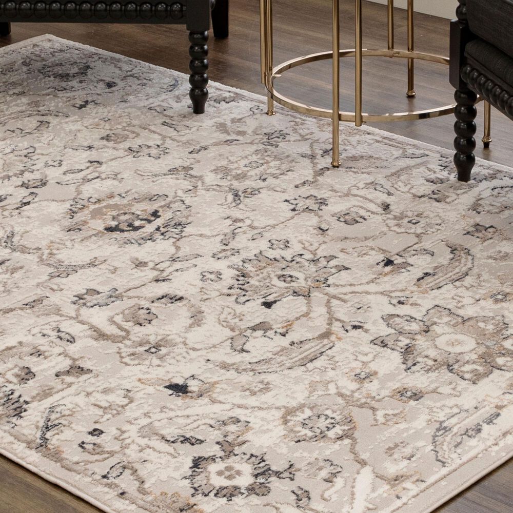 Karastan Cleo R1077 5&#39; 3&quot; X 8&#39; Cream Area Rug, , large