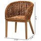 Baxton Studio Mario Arm Chair in Natural Brown and Brown (Set of 2), , large
