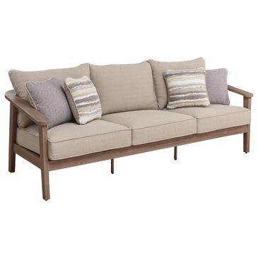 Ashley Harmony Headlands Outdoor Sofa with Cushion in Natural and Gray, , large