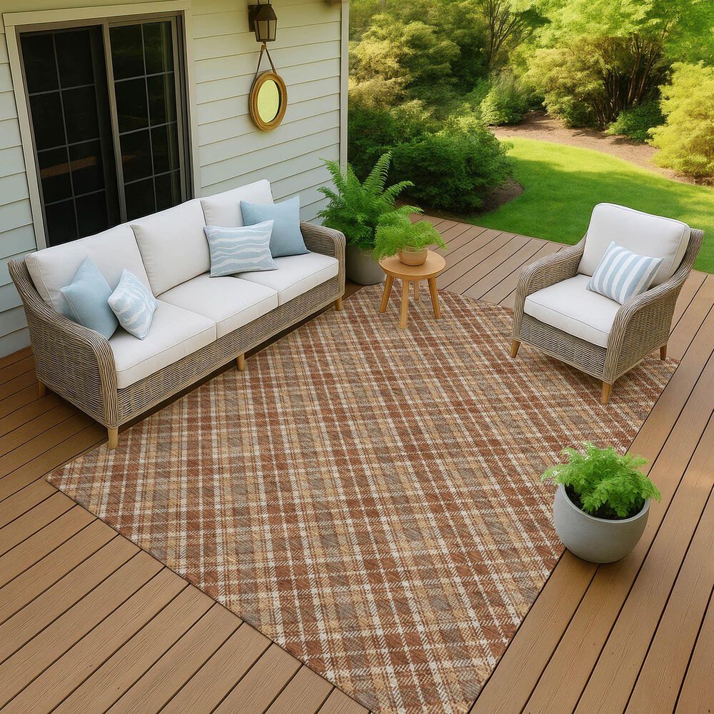 Dalyn Rug Company Soft Essentials Plaid Paprika 8' x 10' Indoor/Outdoor Area Rug, , large